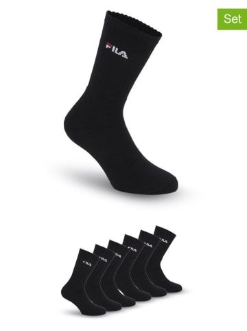 Fila 6-delige set: tennissokken zwart