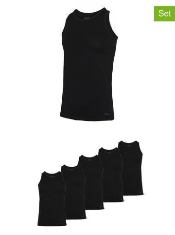 Fila 5er-Set Unterhemden in Schwarz