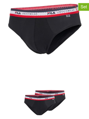Fila 2er-Set Slips in Schwarz