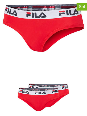 Fila 2er-Set Slips in Rot/ Weiß