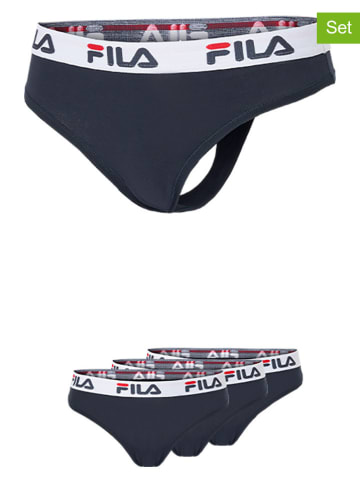 Fila Stringi (3 pary) w kolorze granatowo-białym