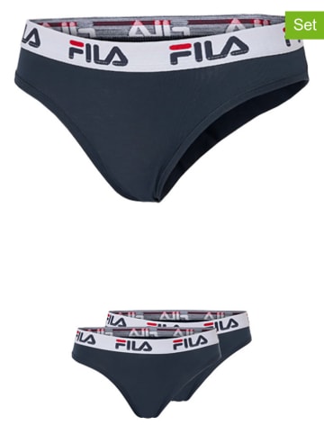Fila 2-delige set: slips donkerblauw/wit