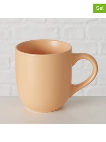 Boltze Kubki (2 szt.) "Pastell" w kolorze jasnopomarańczowym - 300 ml