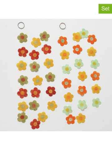 Boltze 2er-Set: Capiz-Girlanden "Florece" in Bunt - (L)180 cm
