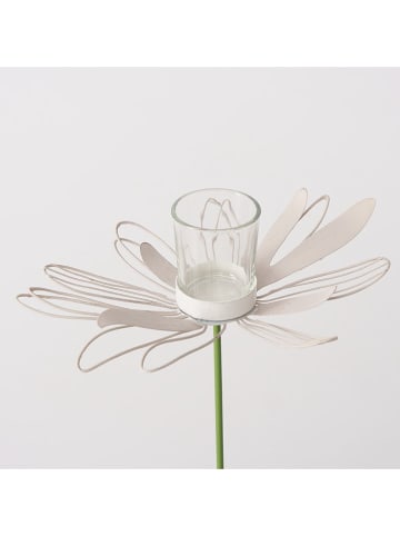 Boltze 2er-Set: Gartenstäbe "Darina" in Grün/ Weiß - (H)100 cm