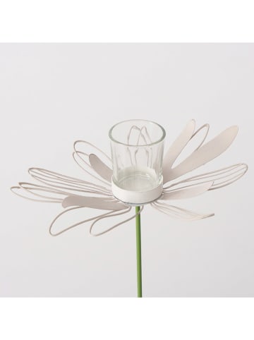 Boltze 2er-Set: Gartenstäbe "Darina" in Weiß/ Grün - (H)100 cm