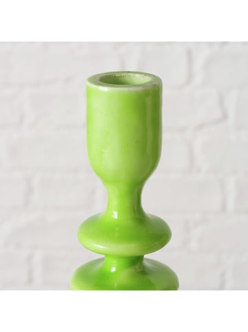 Boltze Kerzenleuchter "Kalea" in Grün - (H)18,5 cm
