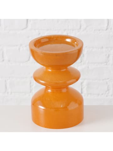 Boltze Kerzenleuchter "Peolina" in Orange - (H)15 cm