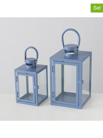 Boltze 2-delige set: lantaarns "Arana" blauw