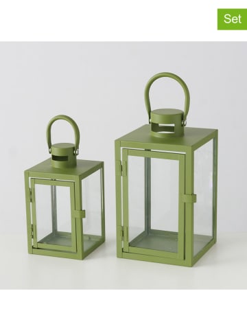 Boltze 2-delige set: lantaarns "Arana" groen
