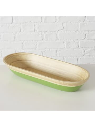 Boltze Serveerschaal "Bambo" beige/groen - (B)40 x (H)6,5 cm