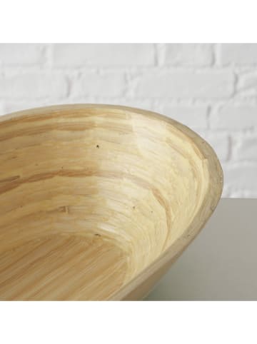 Boltze Serveerschaal "Bambo" beige/groen - (B)40 x (H)6,5 cm