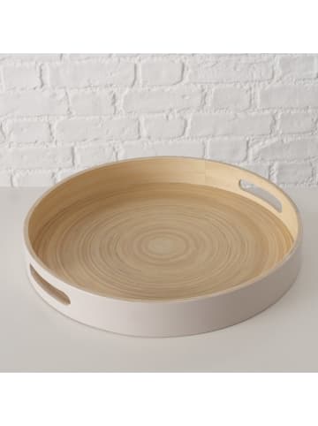 Boltze Dienblad "Bambo" beige - Ø 35,4 cm
