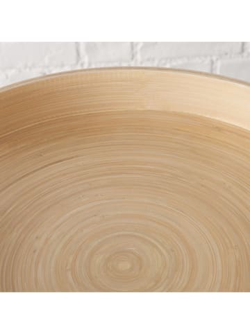Boltze Tablett "Bambo" in Beige - Ø 35,4 cm