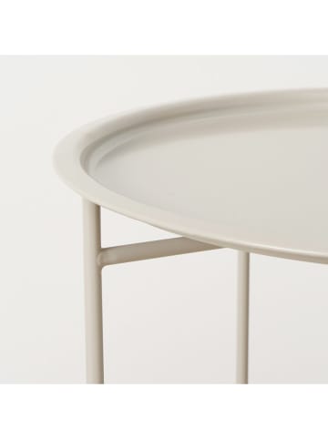 Boltze Couchtisch "Rocko" in Beige - (H)46 x Ø 46 cm