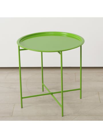 Boltze Couchtisch "Rocko" in Grün - (H)46 x Ø 46 cm