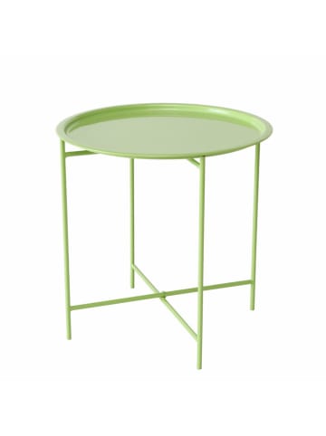 Boltze Couchtisch "Rocko" in Hellgrün - (H)46 x Ø 46 cm