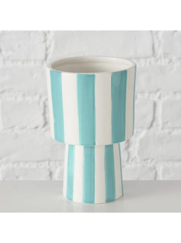 Boltze Vase ''Diam'' in Weiß/ Mint - (H)15,2 x Ø 10 cm