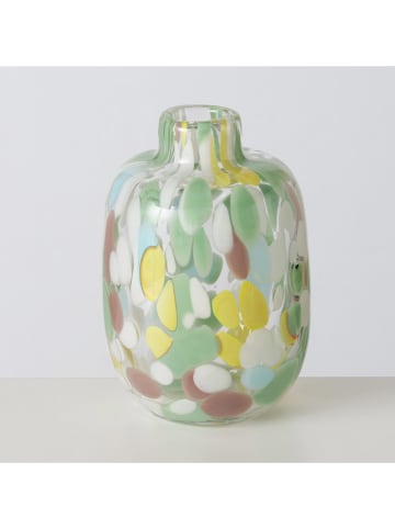Boltze Vase ''Greena'' in Grün/ Weiß - (H)17 x Ø 13 cm
