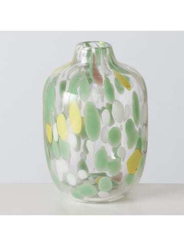 Boltze Wazon "Greena" w kolorze zielono-białym - wys. 25 x Ø 16 cm