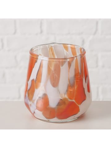 Boltze Windlicht "Layla" in Transparent/ Orange - (H)11 x Ø 11,5 cm