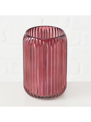 Boltze 2-delige set: windlichten "Remsa" roze/lichtroze - (H)12,5 x Ø 8 cm