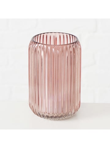 Boltze 2er-Set: Windlichter "Remsa" in Pink/ Rosa - (H)12,5 x Ø 8 cm