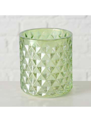 Boltze 3er-Set: Windlichter "Siara" in Grün - (H)9 x Ø 8 cm