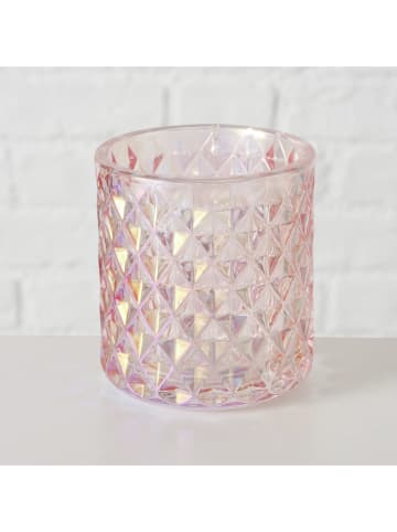 Boltze 3er-Set: Windlichter "Siara" in Rosa - (H)9 x Ø 8 cm