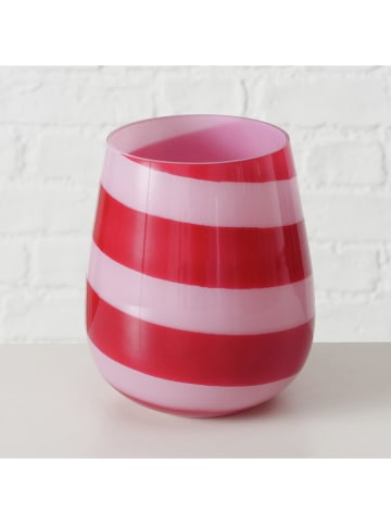 Boltze 2er-Set: Windlichter "Tisano" in Weiß/ Rosa/ Rot - (H)15 x Ø 13 cm