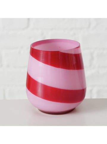 Boltze 2er-Set: Windlichter "Tisano" in Weiß/ Rosa/ Rot - (H)8,5 x Ø 7,8 cm