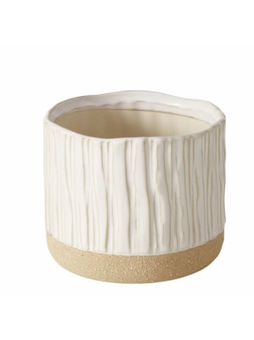 Boltze Osłonka w kolorze biało-beżowym na doniczkę - wys. 11,5 x Ø 13,5 cm