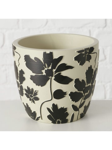 Boltze 2er-Set: Übertöpfe "Esra" in Creme/ Beige/ Schwarz - (H)11,5 x Ø 13 cm