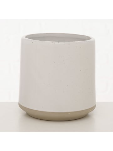Boltze 2er-Set: Übertöpfe "Joanna" in Weiß/ Beige - (H)10 x Ø 10 cm