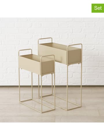 Boltze 2er-Set: Übertöpfe "Lugano" in Beige