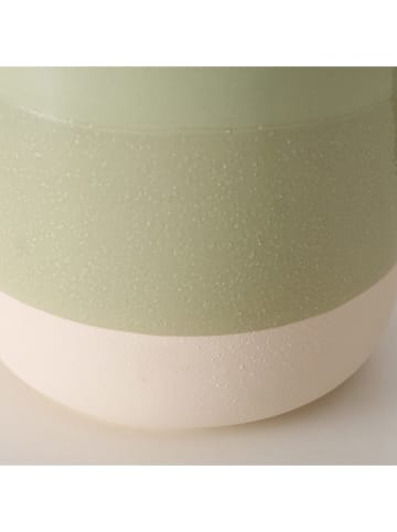 Boltze Übertopf "Marlo" in Grün/ Creme - (H)13,2 x Ø 13,4 cm