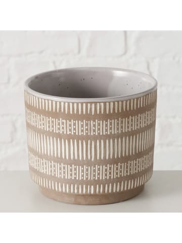 Boltze Übertopf "Muro" in Hellbraun/ Weiß - (H)11,5 x Ø 14 cm