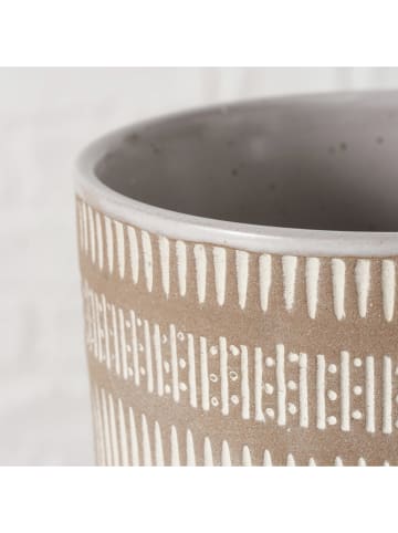 Boltze Übertopf "Muro" in Hellbraun/ Weiß - (H)11,5 x Ø 14 cm
