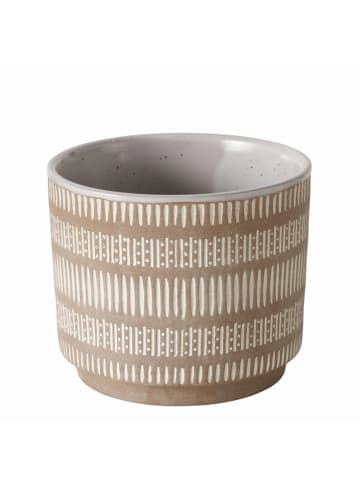 Boltze Übertopf "Muro" in Hellbraun/ Weiß - (H)11,5 x Ø 14 cm