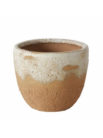Boltze Osłonka w kolorze jasnobrązowo-kremowym na doniczkię - wys. 16 x Ø 18 cm