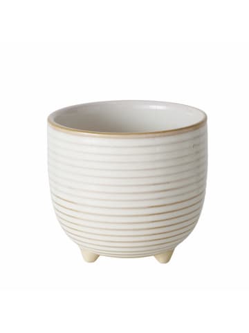 Boltze Overpot "Circle" wit/beige - (H)12 x Ø 13,2 cm