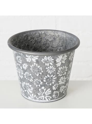 Boltze Overpot "Polly" grijs/wit - (H)13,5 x Ø 17 cm