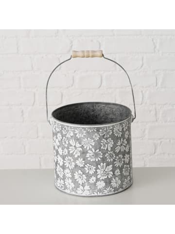 Boltze Übertopf "Polly" in Grau/ Weiß - (H)17 x Ø 18 cm