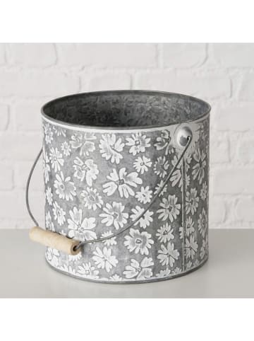 Boltze Übertopf "Polly" in Grau/ Weiß - (H)17 x Ø 18 cm