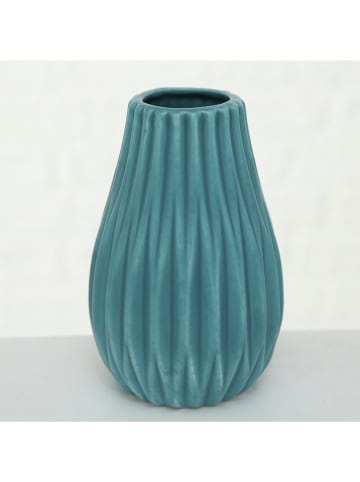 Boltze 3-delige set: vazen "Wilma" lichtblauw/turquoise/wit - (H)12 cm