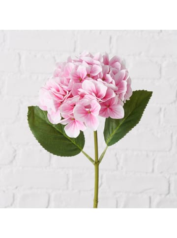 Boltze 2er-Set: Kunstblumen "Hortensie" in Grün/ Rosa - (H)46 cm