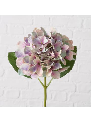 Boltze 2er-Set: Kunstblumen "Hortensie" in Grün/ Rosa - (H)46 cm