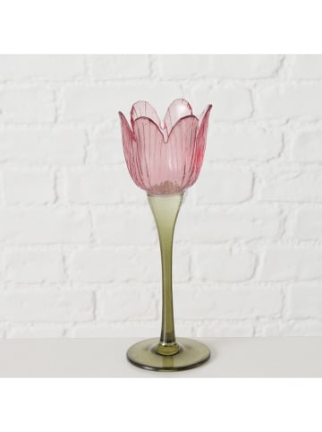 Boltze 2er-Set: Windlichter "Tulli" in Rosa/ Pink - (H)23,4 x Ø 8,3 cm