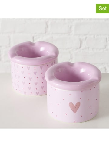 Boltze 2er-Set: Sturmaschenbecher "Milena" in Rosa - (H)7,5 cm