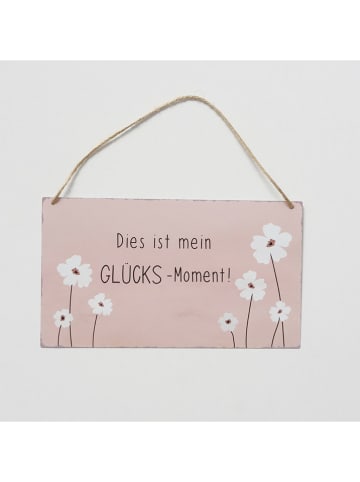 Boltze 4er-Set: Schilder "Canea" in Rosa/ Weiß - (B)28 x (H)16 cm